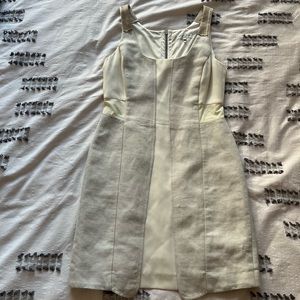 Cream dress with leather detailing